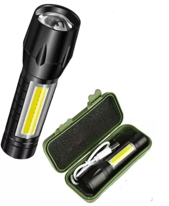 Lanterna de mana T6 C812 in cutie verde T630 cu led COB Lateral